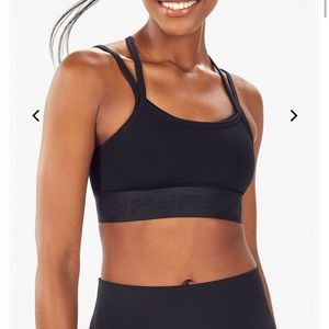 Fabletics Black Poppy Seamless Sports Bra